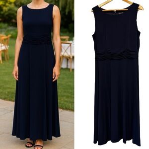 Jessica Howard Navy Blue Long Dress - Size 16